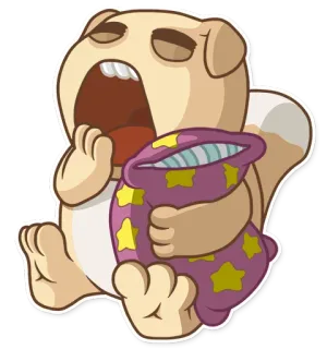 😴 dog, sleepy, pillow, tired, yawning, cartoon, sticker telegram sticker