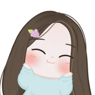 🧁 cute, girl, cartoon, happy, smile telegram sticker