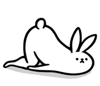 🐇 lapin, lapinou, mignon, animal, blanc, illustration, dessin animé telegram sticker