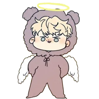 😝 ангел, нимб, милый, медведь, крылья, комбинезон telegram sticker