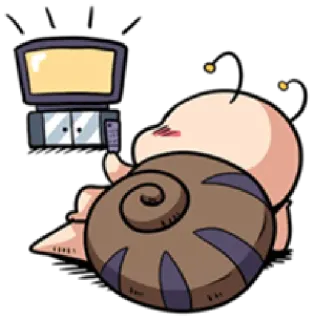 📺 Schnecke, Cartoon, Fernsehen, süß, Tier, entspannen telegram sticker
