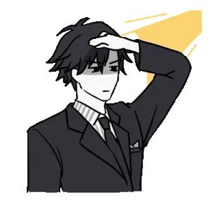 🧐 Anime, Homme d'affaires, Confus, Pensif, Inquiet whatsapp sticker