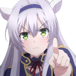 😠 ragazza anime, indicando, serio, carino, femmina, cartone animato, illustrazione telegram sticker