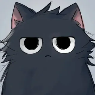 🐈 Katze, Tier, Haustier, Haustier, Cartoon Katze, schwarze Katze, mürrische Katze telegram sticker