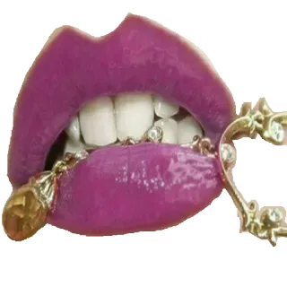 💋 lips, jewelry, mouth, gold telegram sticker