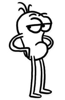 😒 мультфильм, персонаж, каракули, иллюстрация, смешной telegram sticker
