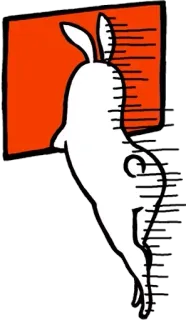 🐰 conejo, escape, corriendo, dibujos animados, ilustración telegram sticker