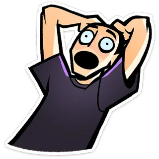⭐ Desenho animado, Homem, Chocado, Surpresa, Medo, Expressão, Estresse telegram sticker