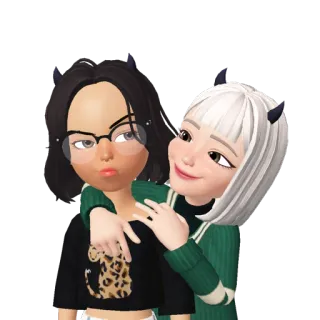 💘 Cartoon, Freundschaft, Digitale Kunst, Mädchen, Avatare whatsapp sticker