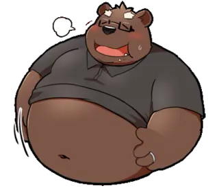 😚 bear, cartoon, chubby, glasses, anthropomorphic whatsapp sticker