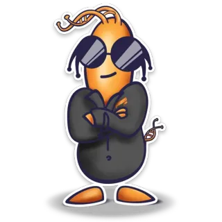 😎 แครอท, แว่นกันแดด, เท่, ตัวละคร, การ์ตูน, DNA, สายลับ telegram sticker