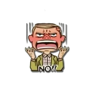 😲 NO!! cartone animato, arrabbiato, no, rifiuto telegram sticker