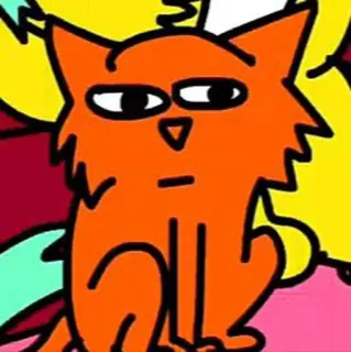 ✨ cat, orange, cartoon, animal, pet, funny, meme whatsapp sticker