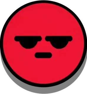 😑 enojado, rojo, emoji, gafas de sol whatsapp sticker