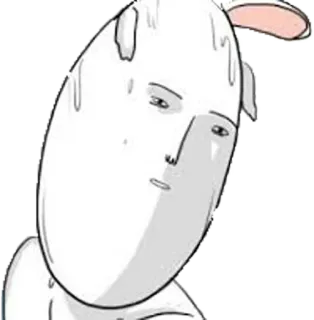 😔 coniglio, coniglietto, cartone animato, meme, personaggio, divertente, animale, espressione telegram sticker