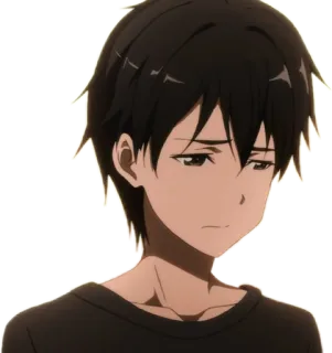 😔 animé, triste, garçon, personnage, manga whatsapp sticker