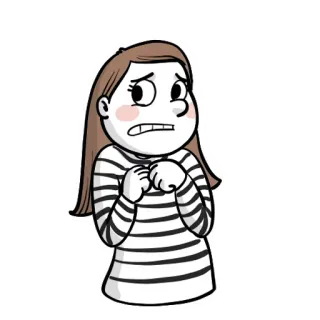 🤞 anxieux, inquiet, effrayé, préoccupé, dessin animé, émotion, nerveux telegram sticker