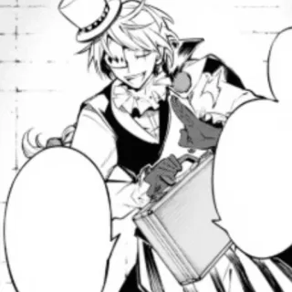 🃏 Nikolai Gogol Bungou Stray Dogs Nikolai Gogol, Bungo Stray Dogs, Anime, Manga, Karakter, Topi tinggi, Sarung tangan telegram sticker
