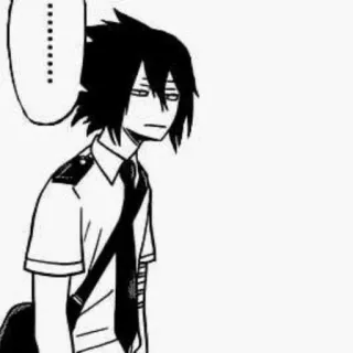 🔥 ........ Anime, Manga, Personaje, Monocromo, Triste, Serio whatsapp sticker