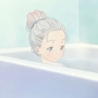 🌸 Anime, Mandi, Gadis, Bak mandi, Tenang, Santai telegram sticker