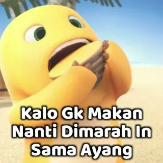 🥣 Kalo Gk Makan
Nanti Dimarah In
Sama Ayang Cartoon, Essen, Essen, Gelb, Indonesisch, Ausdruck telegram sticker