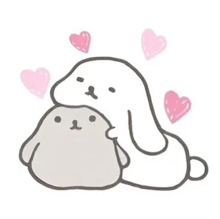🐇 토끼, 물범, 귀여운, 카와이, 동물, 하트, 사랑 telegram sticker