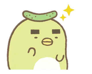 ✨ pinguino, kawaii, carino, verde, personaggio, animale, adesivo whatsapp sticker
