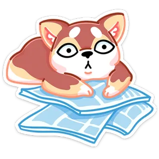 🐕 강아지, 강아지, 스티커, 귀여운, 서류, 지친, 애완 동물, 동물 telegram sticker
