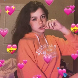 💞 corazones, chica, retrato, amor, lindo, dulce, kawaii telegram sticker