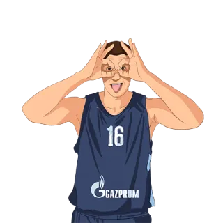 😝 баскетбол, спорт, спортсмен, мультфильм, Газпром telegram sticker