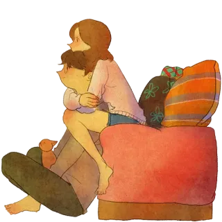 👫 커플, 사랑, 포옹, 귀여운, 관계, 애정 whatsapp sticker