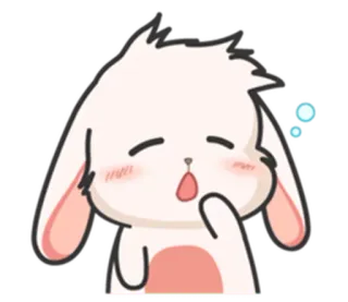 ⚪️ coniglio, coniglio, carino, kawaii, animale, cartone animato, assonnato, stanco telegram sticker