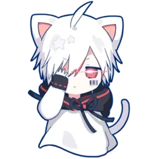 😠 anime, cat, chibi, cute, cartoon, sticker whatsapp sticker