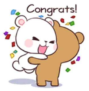 👍 Congrats! congratulations, celebration, cute, bears, confetti telegram sticker