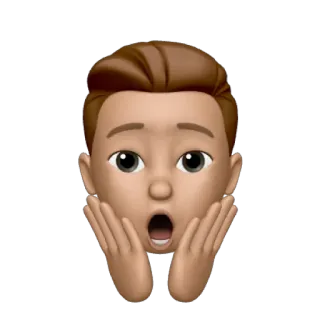 😱 memoji, face, shocked, surprise, emoji telegram sticker