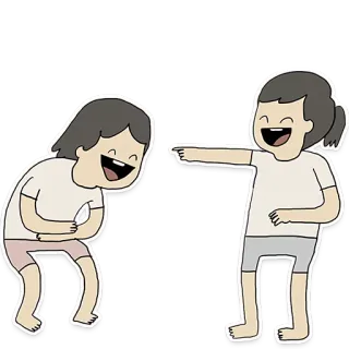 😂 Dessin animé, Rire, Pointer, Amitié, Joyeux, Fun telegram sticker
