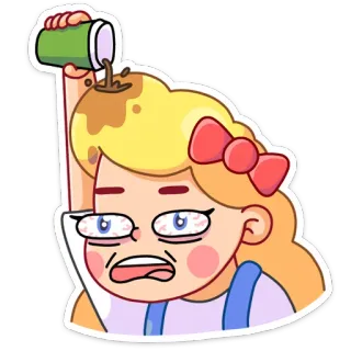 ☕️ kartun, gadis, kopi, lucu, stres, kelelahan whatsapp sticker