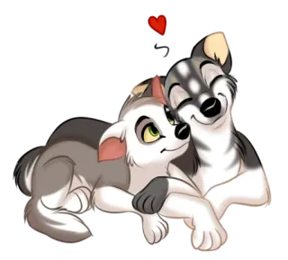 🙂 filhotes, animais, desenho animado, cachorros, amor, coração telegram sticker