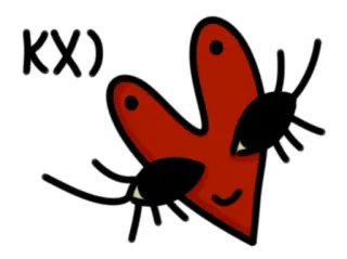 😼 KX) coração, fofo, kawaii, desenho animado, caprichoso, adesivo telegram sticker