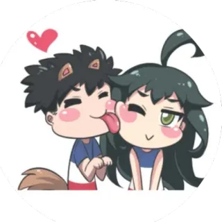 👅 การ์ตูน, ความรัก, เลีย, ความรักใคร่, อนิเมะ, น่ารัก telegram sticker