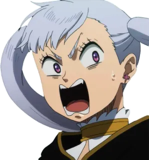 😠 Noelle Silva Black Clover 애니메이션, 캐릭터, 화난, 마법, 여성 telegram sticker