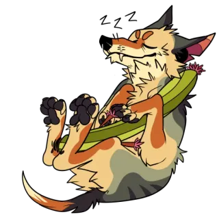 💤 animal, coiote, cacto, sonolento, desenho animado, peludo telegram sticker