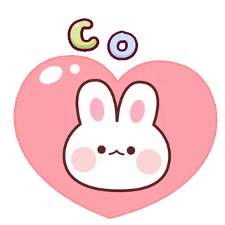 🍭 CO милый, зайчик, кролик, розовый, сердце whatsapp sticker