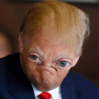😑 Donald Trump polityka, karykatura, śmieszne, parodia, mem, donald trump telegram sticker
