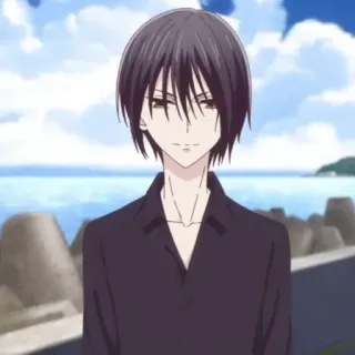 🕸 Yuki Sohma Fruits Basket Anime, Manga, Yuki Sohma, Fruits Basket, Personaggio, Spiaggia, Mare, Bello telegram sticker