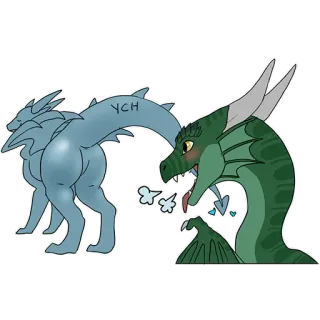 🥵 YCH dragão, fantasia, animal, desenho animado, arte telegram sticker