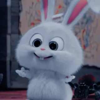 🤓 Snowball The Secret Life of Pets lapin, mignon, animal, dessin animé, doux, animal de compagnie telegram sticker