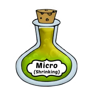 🍹 Micro
(Shrinking) potion, shrinking, magic, flask, bottle, liquid, science, micro telegram sticker