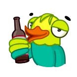 🥴 Ente, Cartoon, Trinken, Wein telegram sticker