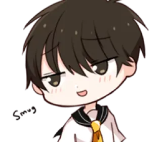☺️ anime boy, chibi, cute, cartoon, manga, kawaii whatsapp sticker